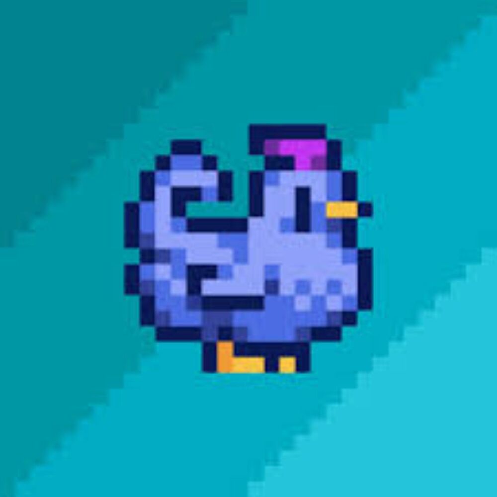 NWT Hand Knit Crochet Stardew Valley plush Blue chicken stuffie 5" amigurumi - Picture 3 of 3